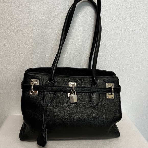 Borse In Pelle Made in Italy Black Leather Handbag - Picture 2 of 8